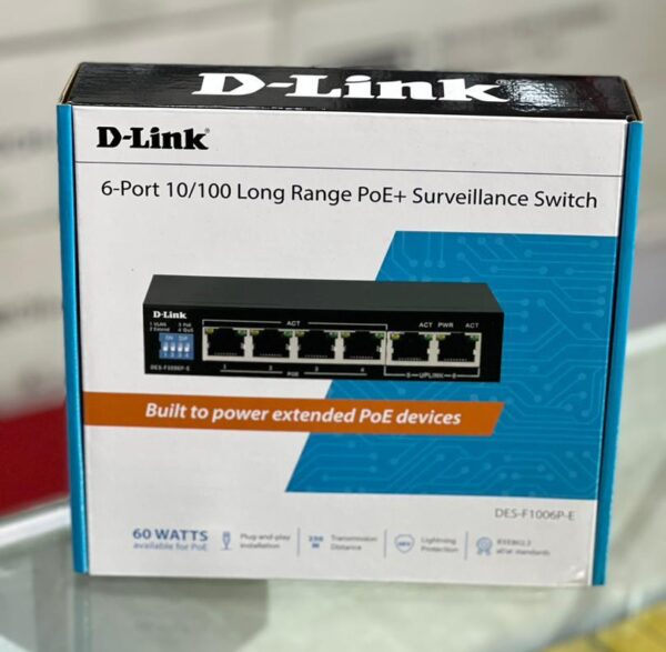 D-Link 6-Port Long Range PoE+ Surveillance Switch
